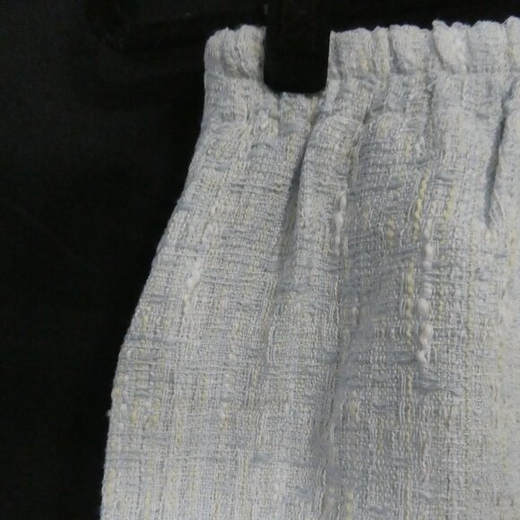 Unbranded | 12.5 inch waist measured | Elegant Light Blue Tweed Midi Skirt - Picture 3 of 14